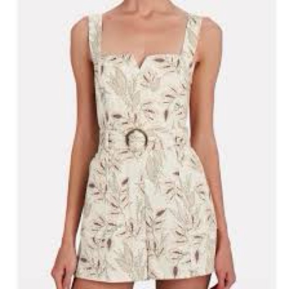 Intermix Floral Belted Romper | Cream & Neutral Print | Size 8| 💯 cotton